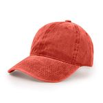 UltraKey Washed Cotton Sport Outdoor Sun Baseball Cap Hip hop Casual Hat Snapback Brick Red