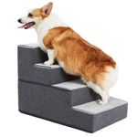 Verla Foldable Dog Steps for High Bed, 4 Ladder Step Ladder for Dogs, High Density Foam Dog Stairs, Soft & Non-Slip Surface, Help Your Pet Easily Up and Down, Dog Ramp for Couch/Sofa