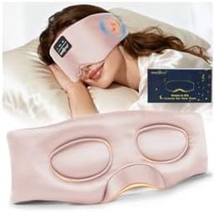 MUSICOZY Bluetooth Schlafmaske mit Kopfhörer aus 100% Maulbeerseide, 3D Schlafmaske für Seitenschläfer, 100% Verdunkelung, kein Druck auf Augen & Ohren, weich, atmungsaktiv, 14h Akku