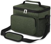 BECOJADDE Lunch Bag for Men and Women, Insulated Lunch Box Soft Cooler with Shoulder Strap for Work Travel Picnic (10L, Green)