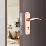 Godrej Metal Mortise Lock I Mortise Handle Lock For Office & Internal Doors Of Residential & Commercial Complex I 6 Lever Elc- 01 I Door Thickness Upto 25Mm To 45Mm (Rose Gold)