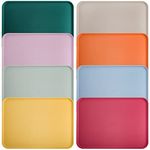 Lyellfe 8 Pack Fast Food Serving Tray, 15 by 10-Inch Wheat Straw Cafeteria Tray, Colorful Restaurant Serving Trays, Rectangular Serving Platter for Party, Home, School, Restaurant