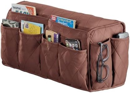 Collections Etc Quilted Multi-Pocket Armrest Organizer Chocolate NO SIZE