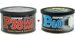 isopon 2 x U-POL Davids P38 & P40 Body Filler Compound Car Body Repair Kit