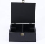 GUYTRENDz Black Wooden Playing Card Organizer Box Stylish Organizer Box for Cards and Games (BOX ONLY)