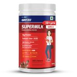 Gritzo SuperMilk Overall Growth (13+y Girls), 12g Protein (Double Chocolate, 400g) | Zero Refined Sugar, 21 Vitamins & Minerals