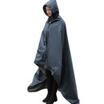 FANCYWING Hooded Stadium Blanket, Waterproof & Windproof Camping Blanket, Large Warm Fleece Outdoor Mat for Picnic, Sports, Beach, Concerts, Car, Dogs, Travel, Indoor Portable (79x56 Inches) Navy Blue