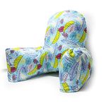 COOZLY Backrest Pillow | Reading Pillow | Bed Support Pillow With High Armrests |100% Cotton Removable Cover (Feathery), Multicolor