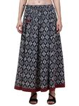 Hive91 Women's Black Rayon Geometric Print Long Skirt – Comfortable & Stylish, 36-Inch Length