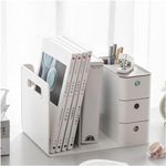 MosQuick® Desk Organiser with 3 drawers and file organiser office desk accessories Desktop Storage Rack pen stand for office table organizer study table accessories essential stationery items