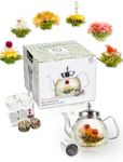 TETWIN Glass Teapot Including 6 Blo