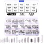 Glarks 180Pcs M2 M2.5 M3 M4 Slotted Spring Pin Assortment Kit, Split Spring Dowel Tension Roll Pins - 304 Stainless Steel