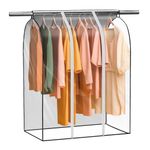 Zilink 43" Clear Hanging Garment Bags for Closet Storage Extra Large Clothes Storage Bag Bottom Enclosed Winter Clothes Storage with 2 Zippers Clothes Protector for Suits,Coats,Shirts,Sweaters