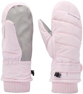 Bototack Winter Women Ski Mittens, Waterproof Touch Screen Snow Mitts, Anti Slip Warm Windproof Snowboard Gloves for Skiing Hiking Cycling (Pink)