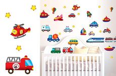 Indian Royals Cartoon Cars Train Motor Bike Ship Wall Stickers for Kids, Wall Stickers for Kids Room, Kids Wall Stickers for Kids Room, Baby Room Decoration Items, Cartoon Wall Stickers (50 * 70 CM)