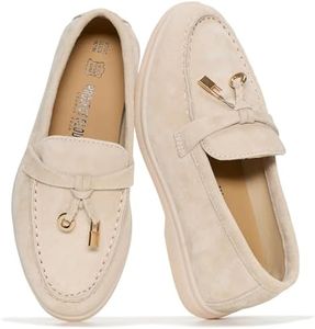 Project Cloud 100% Genuine Leather Girls Shoes - Lightweight & Slip Resistant Girls Dress Shoes - Memory Foam Insole Kids Shoes Loafers (Little_IRIS,LTSANDSDE,3)