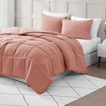 Casa Platino Pre-Washed Girls Comforter Set Twin - Ultra Soft & Cozy Fade Resistant Comforter Twin Size - Hydro-Brushed Cozy 100% Microfiber Twin Bed Comforter Set- Twin Duvet Insert - Rose Dawn