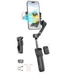 hohem iSteady V3 Gimbal Stabilizer for Smartphone, AI Tracker Fill Light,Detached Remote,Built-in Tripod Extension Rod,2024 Upgraded 3-Axis Phone Gimbal Foldable Stabilizer for iPhone Android