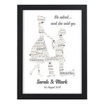 Personalised Engagement Gifts He Asked She Said Yes Congratulations Engagement Engaged Couples Fiance Fiancee Gifts - A5, A4, A3 Prints and Frames - 18mm Wooden Blocks