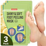 3-Pair Foot Peeling Mask Set By Purederm – Exfoliating Foot Peel Spa Mask For Baby Soft Skin W/Sunflower Seed Oil & Lemon Extract – For Men & Women – Removes Dead Skin & Calluses In 2 Weeks