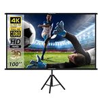 Projector Screen with Stand,Lejiada100 inch Indoor Outdoor Projection Screen, Portable 16:9 4K HD Movie Screen with Carry Bag Wrinkle-Free Design for…