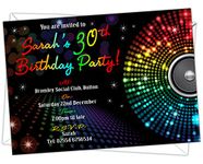 D&L Designs Ltd Personalised Birthday Party Invitations Invites 18th 21st 30th 40th 50th 60th 70th 80th BA 002 (Pack of 52)