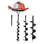 YIPONYT 52CC 1900W Gas Powered Post-Hole Digger, Earth Auger Drill Single Cylinder Gasoline Engine with Earth 3 Drill Bits 4" 6" 8" and 12" Extension Rod (52CC Gas Powered Post-Hole Digge)