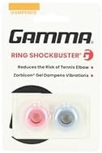 Gamma Shockbuster Ring Tennis Racket Dampener, Easy-to-Install Tennis Dampener with Zorbicon Gel Technology Minimizes Vibration During Prolonged Use, Red and Black, Pack of 2