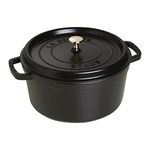 Staub 1102825 Cast Iron Cocotte, 6-1/4-Quart (Matte Black)