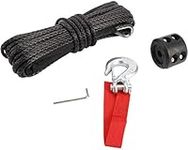 Yaetek 1/4" x 50' 7700LBs Synthetic Towing Winch Line Cable Rope with 1/4" Metal Snap Hook and Rubber Hook Stopper Winch Accessories for ATV UTV SUV Truck Winches