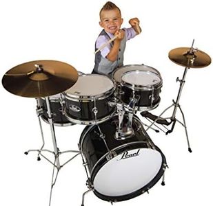 Pearl Roadshow Jr. 5 piece Drum Set w/Hardware and Cymbals, Jet Black