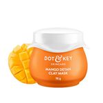 Dot & Key Mango Detan Tan Removal Clay Mask | Clay Mask for Face with Glycolic & Lactic | Great for All Skin Types | Fresh Juicy Mango Fragrance | 70gm