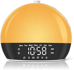 Risop Wake Up Light Sunrise Alarm Clock for Heavy Sleepers, All-in-One Smart Bedside Device with Bluetooth Speaker, FM Radio, Dual Alarm & Sleep Aid Night Light, Best Gift for Adults & Kids.