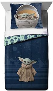 Jay Franco Star Wars: The Mandalorian 'The Child' Baby Yoda 2 Piece Twin/Full Comforter and Sham Set Star Wars: The Mandalorian 'The Child' Baby Yoda 2 Piece Twin/Full Comforter and Sham Set Star Wars