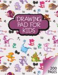 Drawing Pad for Kids - Funny Dinosaurs: Large Blank Papers for Sketching, Doodling or Painting - 200 Pages 8,5" x 11"