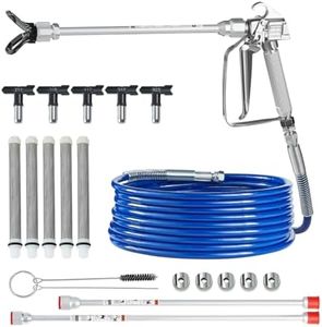 VEVOR Airless Paint Spray Gun and Hose Set, 3600 PSI Paint Spray Hose Kit with 5 Tips, 211, 315, 417, 517, 623, Airless Spray Gun Kit with Filters, Hose and Extension Rods