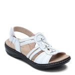 Clarks Women's Leisa Janna Sandal, White Leather, 8 W US