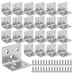 64Pcs Stainless Steel Corner Brace,Corner Brace Joint Right Angle Small Corner Brackets 90 Degree Internal Angle Brackets,L Shape Brackets Joint Fastener for Wood Cabinets Furniture(1.5x1.2 inch)