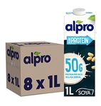 Alpro Soya High Protein Plant-Based Long Life Drink, Vegan & Dairy Free, 1L (Pack of 8)