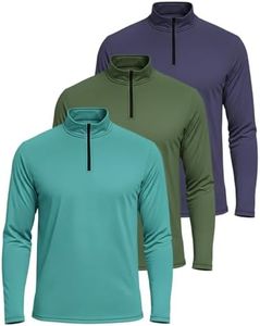 Real Essentials Mens Big and Tall King Size Quarter 1/4 Zip Pullover Long Sleeve Athletic Dry Fit Shirt Gym Running Golf Half Zip Top Workout Sweatshirts Sweater Jacket, Set 12, 5X, Pack of 3