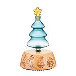 Christmas Tree Nebulizing Diffuser for Aromatherapy by Organic Aromas - laser engraved, green colored pyrex glass; No Heat, No Water, No Plastic