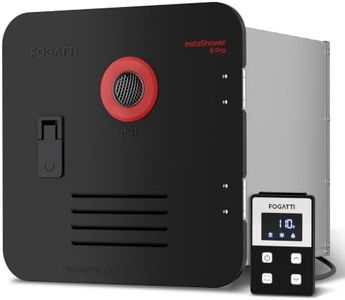 FOGATTI RV Tankless Water Heater, 15x15 Inches Black Door and Remote Controller, DC 12V, Propane, Best Unit for RVers' Everyday Use, InstaShower 8 Pro, Gen 2