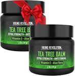 Viking Revolution Tea Tree Oil Cream - Super Balm Athletes Foot Cream - for Eczema, Jock Itch, Ringworm, Nail Treatment - Soothing Skin Moisturizer for Itchy, Scaly, Cracked Skin, 2 Ounce (Pack of 2)