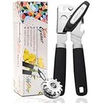 Shipshopp Innovated Tin Opener UK - Stainless-Steel Manual Can Opener for Large Cans - Ideal Kitchen Gadgets Good Grips Magnetic Can Openers That Work for Arthritis Hands, Black