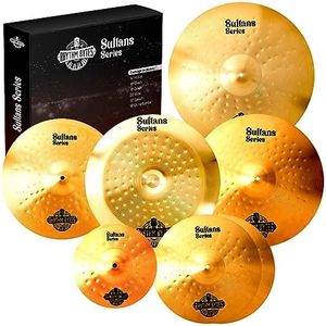 Rhythm Bytes Cymbal Pack | 7-pcs Cymbals for Drums | New Sultans Series Drum Cymbal Set Includes 14" Hi-Hats, 16" Fast Crash Cymbal, 18" Crash Cymbal, 20" Ride Cymbal, 10" Splash, 18" China Cymbal