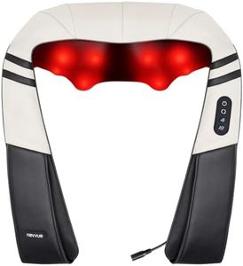NEVVUE Nackenmassagegerät mit Wärme, Massagegerät Nacken mit 3 Intensitätseinstellung, Shiatsu Massagegerät mit 3D Massage, Rückenmassagegerät mit Timer, Geschenke für Frauen
