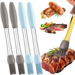 4-Pack Basting Brush for Cooking, Silicone Heat Resistant Pastry Brushes, Spread Oil Sauce Butter, Food Brush for Cooking/BBQ/Barbecue/Baking, Grilling Tool Kitchen Gadget Home Outdoor Use