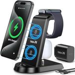 TOUGH ON 3 in 1 Wireless Charger iPhone Charging Station,Wireless Charger Dock Station for iPhone 15 14 13 12 11 Pro XR XS 8 Plus，Apple Watch Ultra/SE/9/8/7/6/5/4/3/2, AirPods