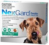 Nexgard Flea and Tick Treatment Chewables for Dogs Large 10.1 - 25 kg, Green (Pack of 3)