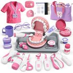 Lehoo Castle Doctor Kit Kids, Dentist Kit, Toys for 4 Year Old Girls, Kids Doctors Play Set with Costume Stethoscopes Toys, Gifts for Girls 3+ 4 5 6
